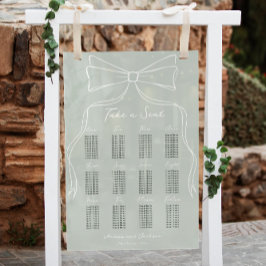 Handgezeichnete Sage Greeen Wedding Seating Chart Acrylschild
