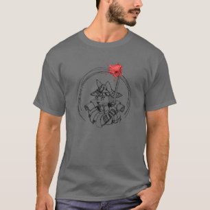 Handgezeichnete Samurai-Katze mit blutrünstigen Sp T-Shirt