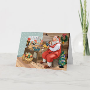 Handgezeichnete Santa Claus-Arbeit Karte