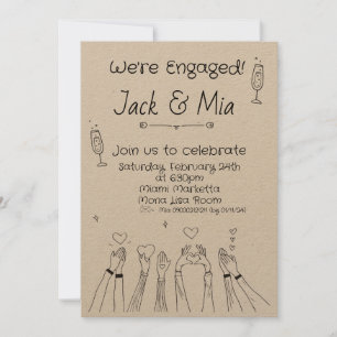 Handgezeichnete Schneeballeinladung Einladung