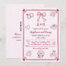 Handgezeichnete Schneebeldoodle Rosa QR-Code Hochz