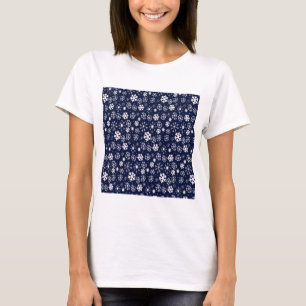 Handgezeichnete Schneeflocke Blizzard mit Navy Cla T-Shirt