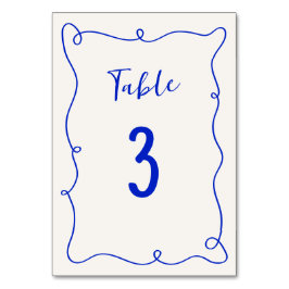 Handgezeichnete Schnürklammer Tischnummer