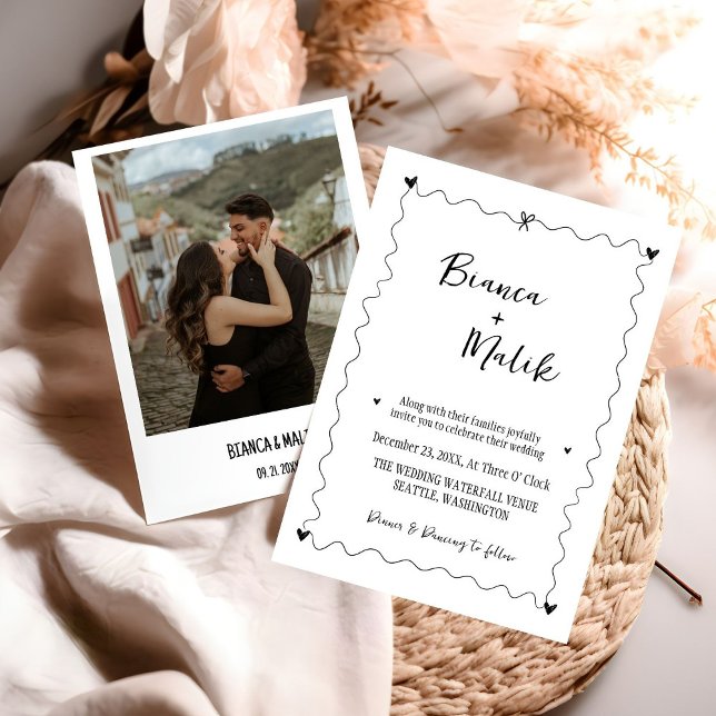 Handgezeichnete Schreib-Schwarz-Illustration Hochz Einladung (Von Creator hochgeladen)