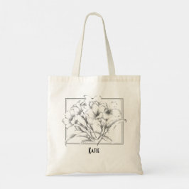 Handgezeichnete Schwarz-weiße Sketch Tote Tasche