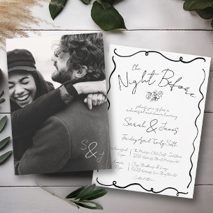 Handgezeichnete Scribble Einfaches Foto Hochzeit P Einladung