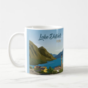 Handgezeichnete Skizze der Seenlandschaft Italien Kaffeetasse