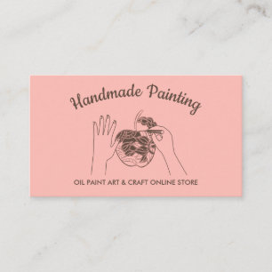 Handgezeichnete Skizze Pink Blush Hobby-Maler Visitenkarte