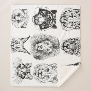 Handgezeichnete Skizze Tierportraits Sherpadecke