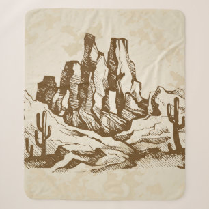Handgezeichnete Skizze. Typische Wüstenlandschaft Sherpadecke