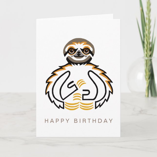 Handgezeichnete SLOTH - Wildtiere - Natur Karte (Vorderseite)