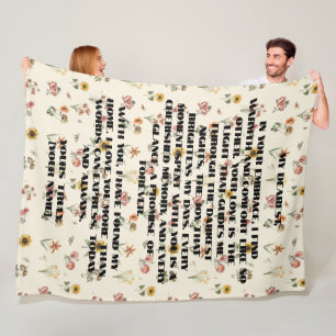 Handgezeichnete Sonderbotschaft Blütenblatt-Blume Fleecedecke