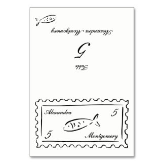 Handgezeichnete Speisekarten-Hochzeitsplatzkarte m Tischnummer
