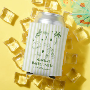 Handgezeichnete Strand-Cocktails-Hochzeit Dosenkühler