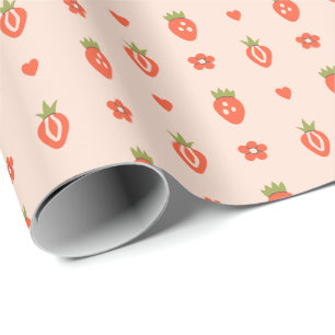 Handgezeichnete Strawberry-Muster Wrapping Paper R Geschenkpapier