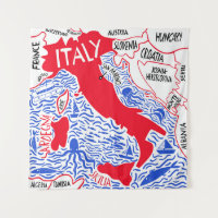 handgezeichnete stylisierte Karte Italiens. Reiser