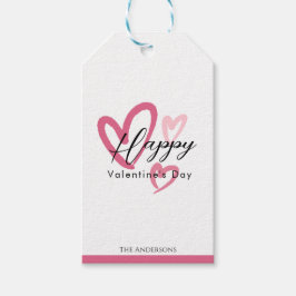 Handgezeichnete süße Herzen Frohen Valentinstag   Geschenkanhänger