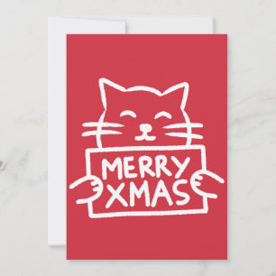 Handgezeichnete süße Katze Frohe Weihnachten