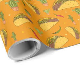 Handgezeichnete Tacos und Chiles mexikanisches Leb Geschenkpapier