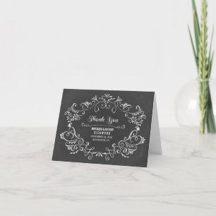handgezeichnete Tafel Hochzeit danke Karten