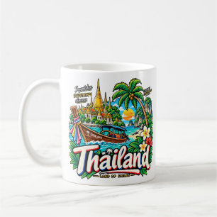 Handgezeichnete thailändische Reise-Kunst-Sehenswü Kaffeetasse