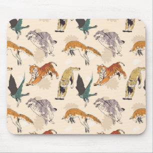 Handgezeichnete Tiere im Freien Mousepad