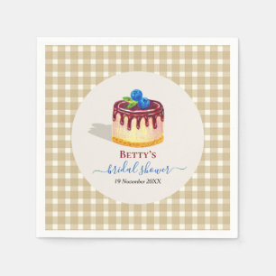 Handgezeichnete Torte Dessert Süß Cute Brautparty Serviette