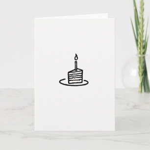 Handgezeichnete Torte-Scheibe-Birthday-Karte Karte