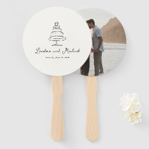 Handgezeichnete Torten-Doodle-Moderne Hochzeit Fächer