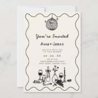 handgezeichnete, trendige und trendige Hochzeit