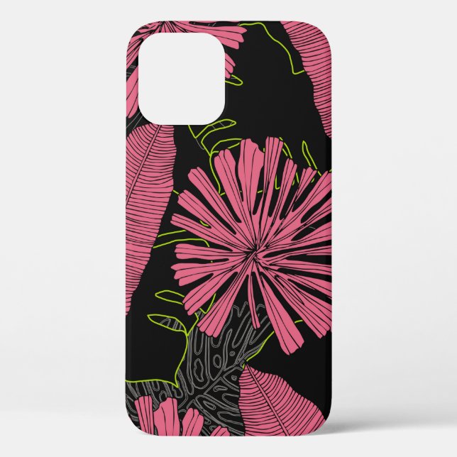 Handgezeichnete tropische Blätter. Exotische Pflan Case-Mate iPhone Hülle (Rückseite)