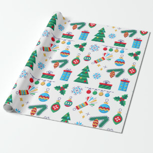 Handgezeichnete Vector Kunstweihnachtselemente Geschenkpapier