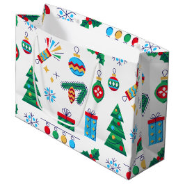 Handgezeichnete Vector Kunstweihnachtselemente Große Geschenktüte