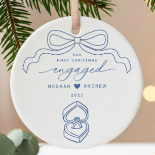 Handgezeichnete Verlobte Weihnachten Keramik Ornament