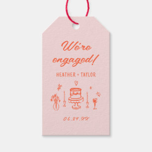Handgezeichnete verrückte lustige Retro-Hochzeitsf Geschenkanhänger