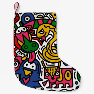 Handgezeichnete Vintage-Illustration von Doodle, C Kleiner Weihnachtsstrumpf