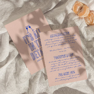 Handgezeichnete Vintage-Retro-Hochzeitsdetails Begleitkarte