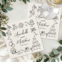 Handgezeichnete Vintage-Whimsical-Hochzeit
