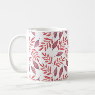 Handgezeichnete Wasserfarbe Fallende Herbstblätter Kaffeetasse