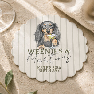 Handgezeichnete Weenys und Martinis-Dackel Untersetzer