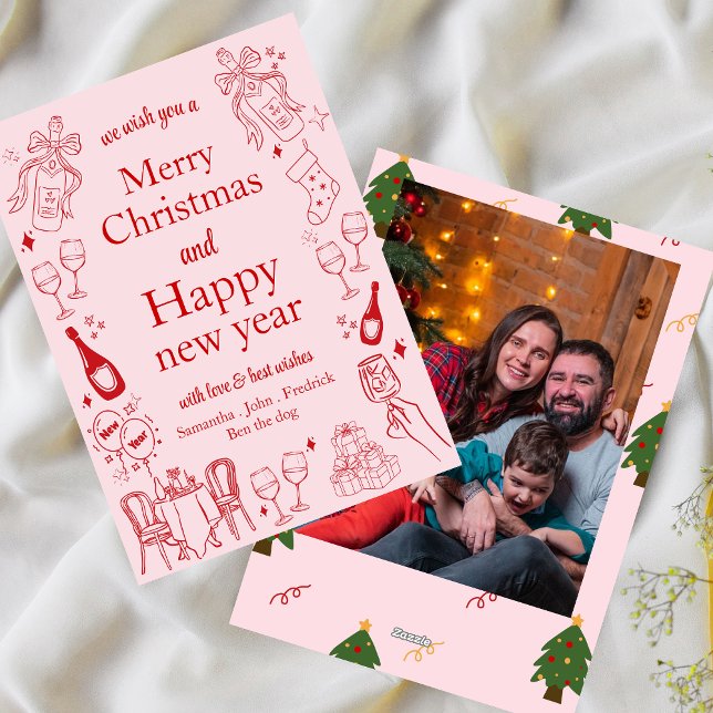 Handgezeichnete Weihnachten und neue Jahreswünsche (Von Creator hochgeladen)