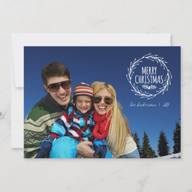 Handgezeichnete Weihnachtsfeiertagskarte Feiertagskarte (Vorderseite)