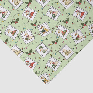 Handgezeichnete Weihnachtsgänse grünes Seidenpapie Seidenpapier