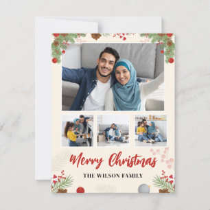 Handgezeichnete Weihnachtsgrüße Vier-Foto-Collage