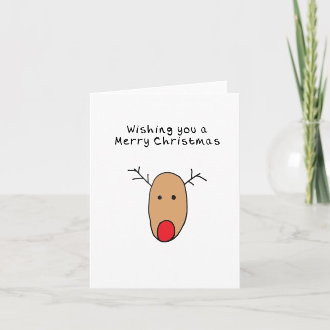 Handgezeichnete Weihnachtskarte Feiertagskarte (Vorderseite)