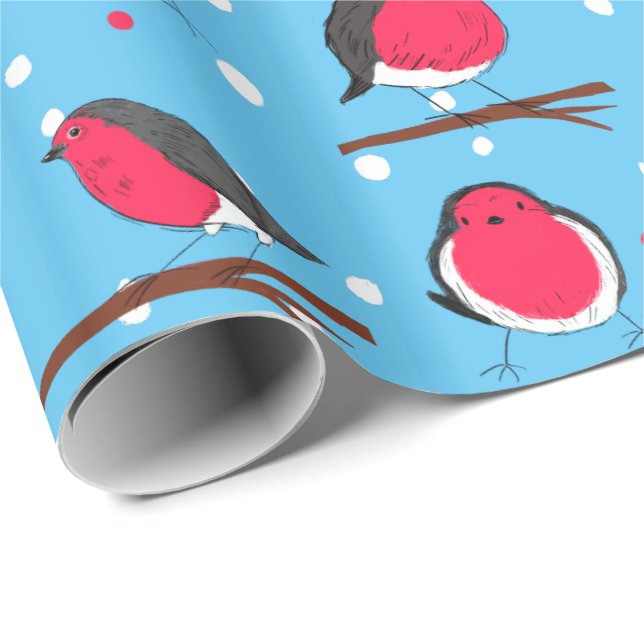 Handgezeichnete Weihnachtsrobe Geschenkpapier (Rolleneckpunkt)