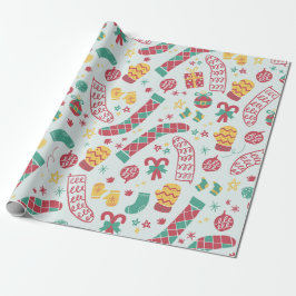 Handgezeichnete Weihnachtssocken Niedliches Weihna Geschenkpapier