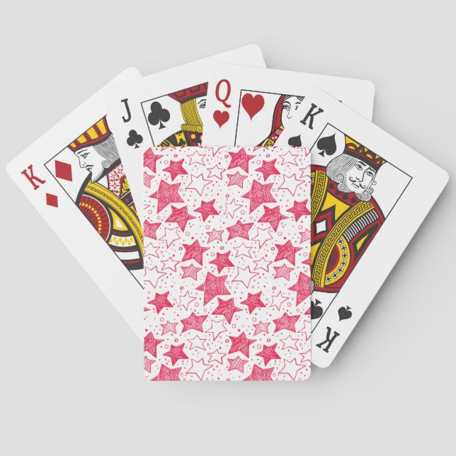 Handgezeichnete Weihnachtssterne Spielkarten (Rückseite)