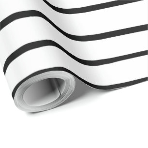 Handgezeichnete weiße und schwarze Streifen Gesch Geschenkpapier