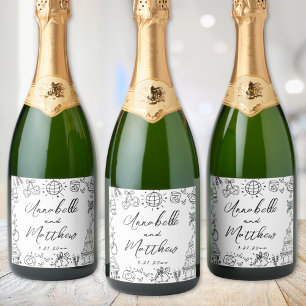 Handgezeichnete whimische Hochzeit